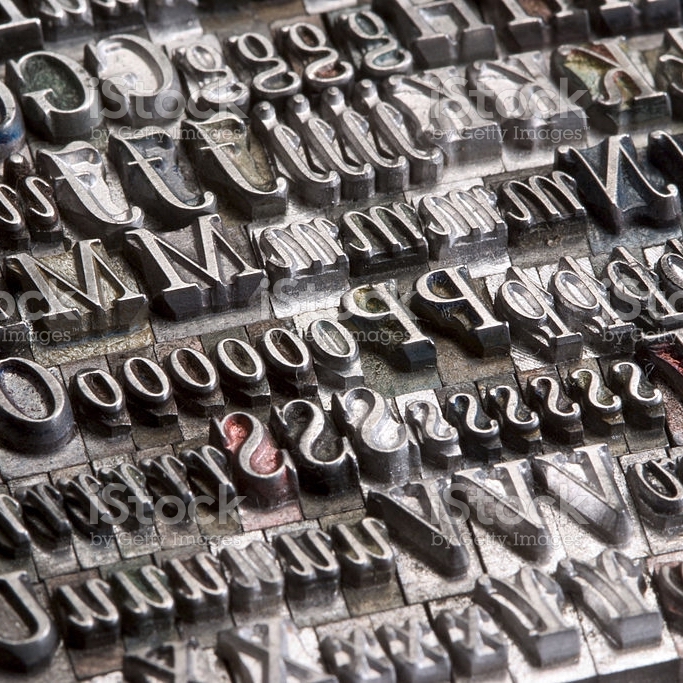 Metal Baskerville Letter Stamps